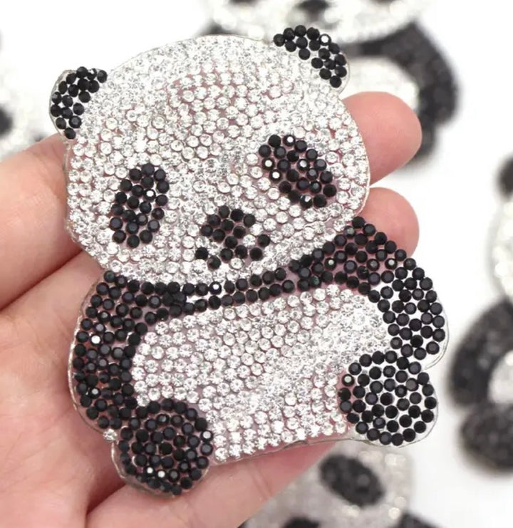 Panda Bear Crystal Iron on  Patch