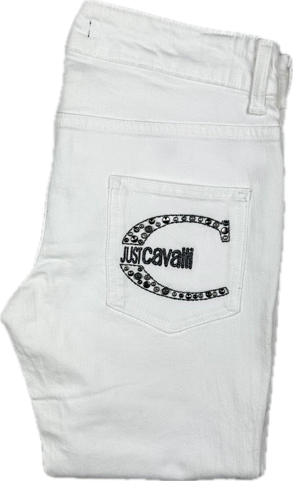 Just Cavalli Italian Ladies White Slim Straight Jeans - Size 27 - Jean Pool