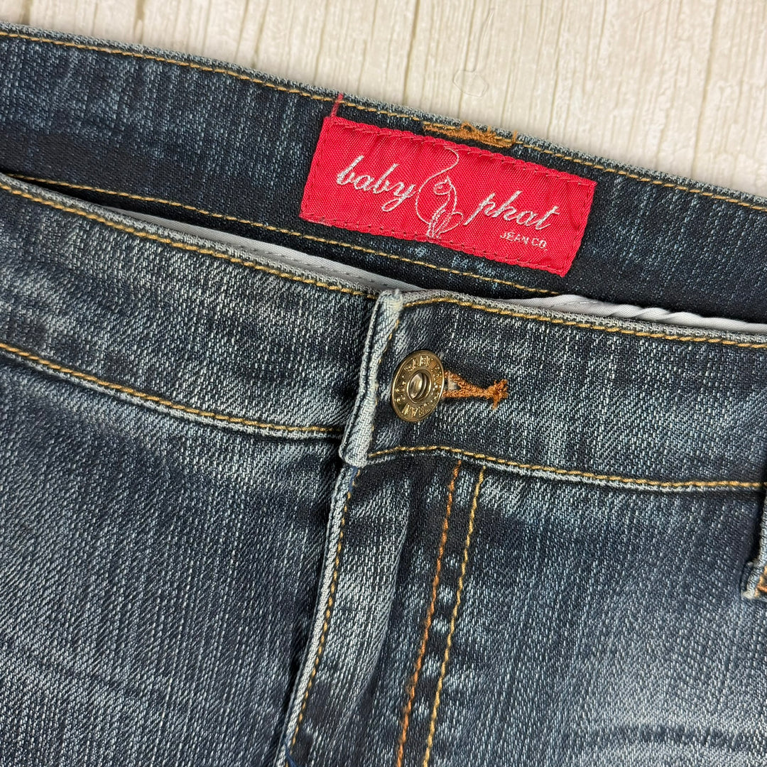 NEW- Baby Phat Y2K Denim Logo Pocket Skirt- US Size 24 or 26 + Plus
