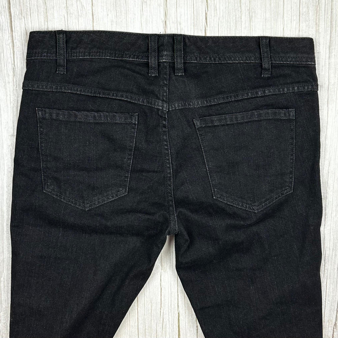 Free People Black Busted Knee Denim Jeans -Size 30