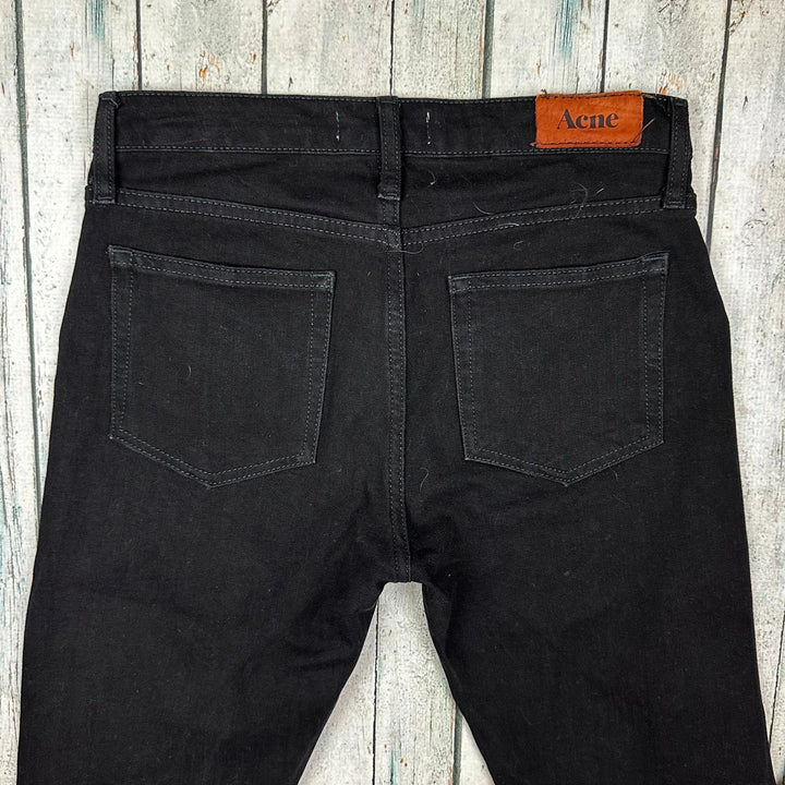 Acne Ladies 'Flex Wet Black' Slim Fit Jeans - Size 29S - Jean Pool