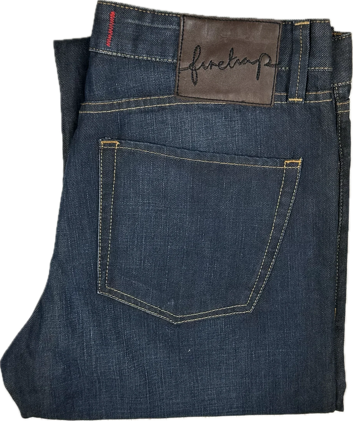 Firetrap Black Seal 'Hooper Comfort' Mens Relaxed Jeans - Size 36