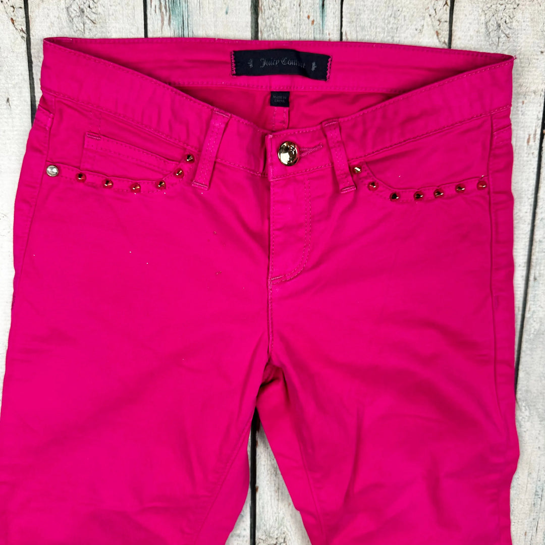 Juicy Couture Hot Pink Stud Pocket Jeans - Size 12 - Jean Pool