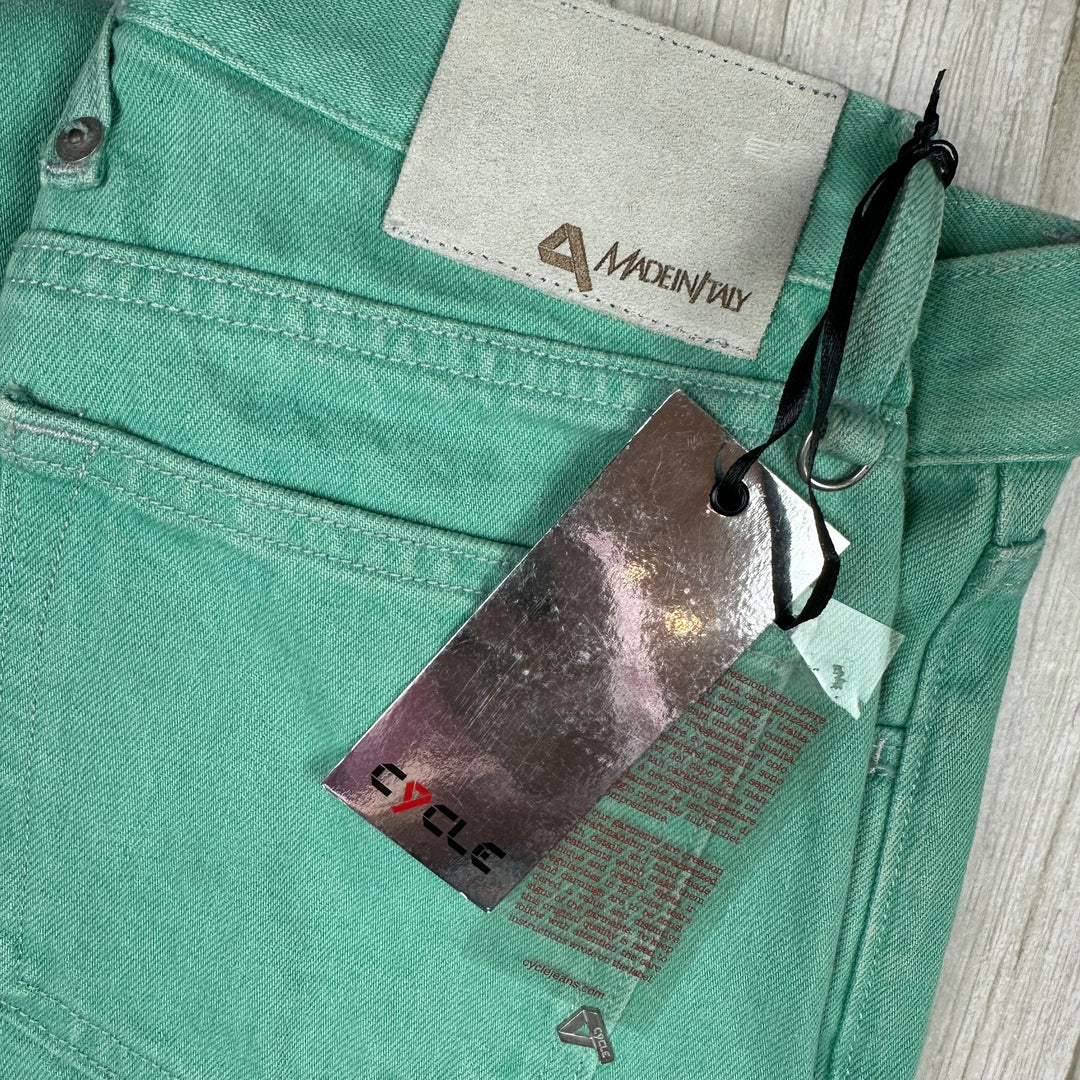 NWT - Ladies  Italian Made Cycle 'Flare' Green Jeans - Size 27