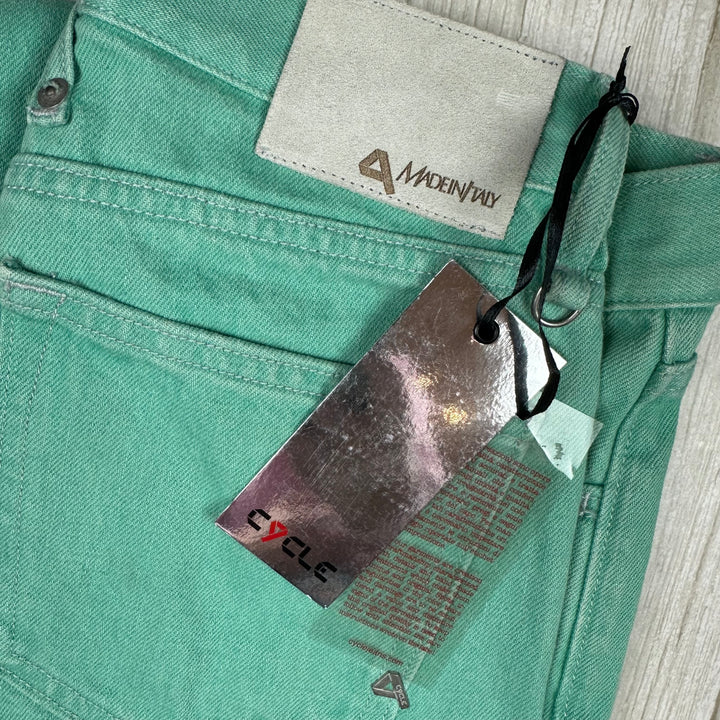 NWT - Ladies  Italian Made Cycle 'Flare' Green Jeans - Size 27