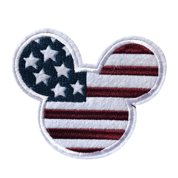 USA Flag Mickey- Embroidered Cloth Patch