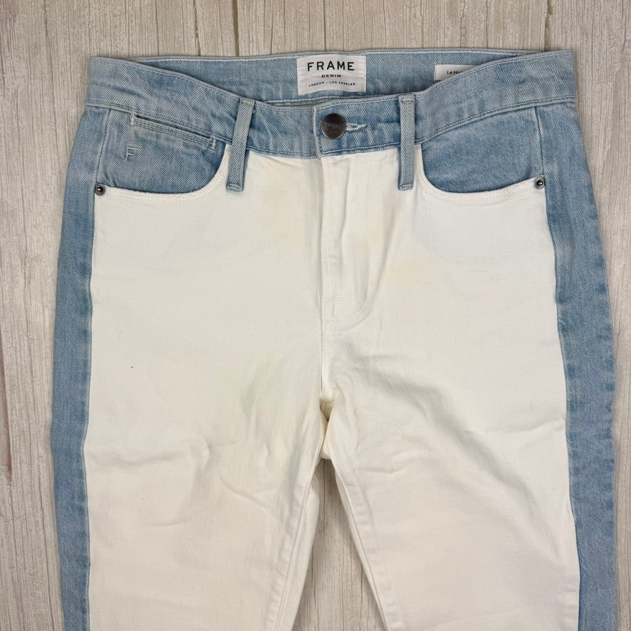 Frame Denim 'Le High Straight' Colourblock Jeans -Size 26
