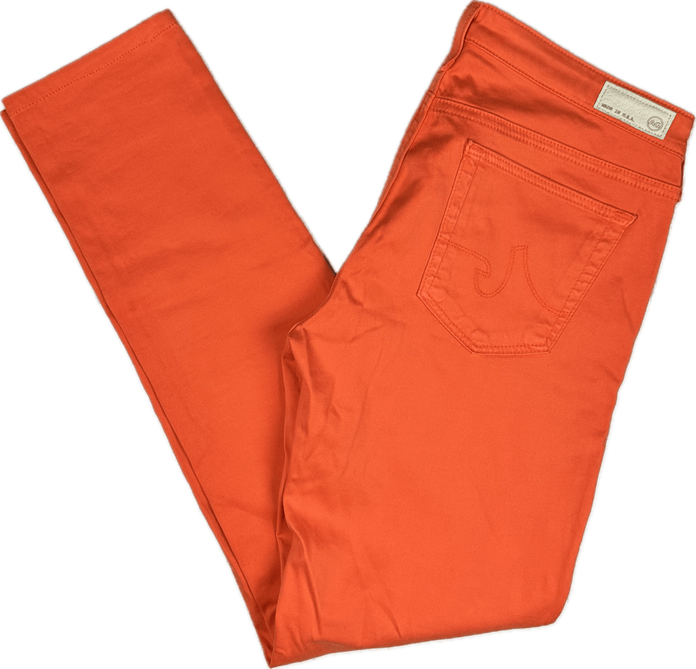 AG Adriano Goldschmied 'the Stilt' Cigarette Slim Fit Orange Jeans- Size 30R - Jean Pool