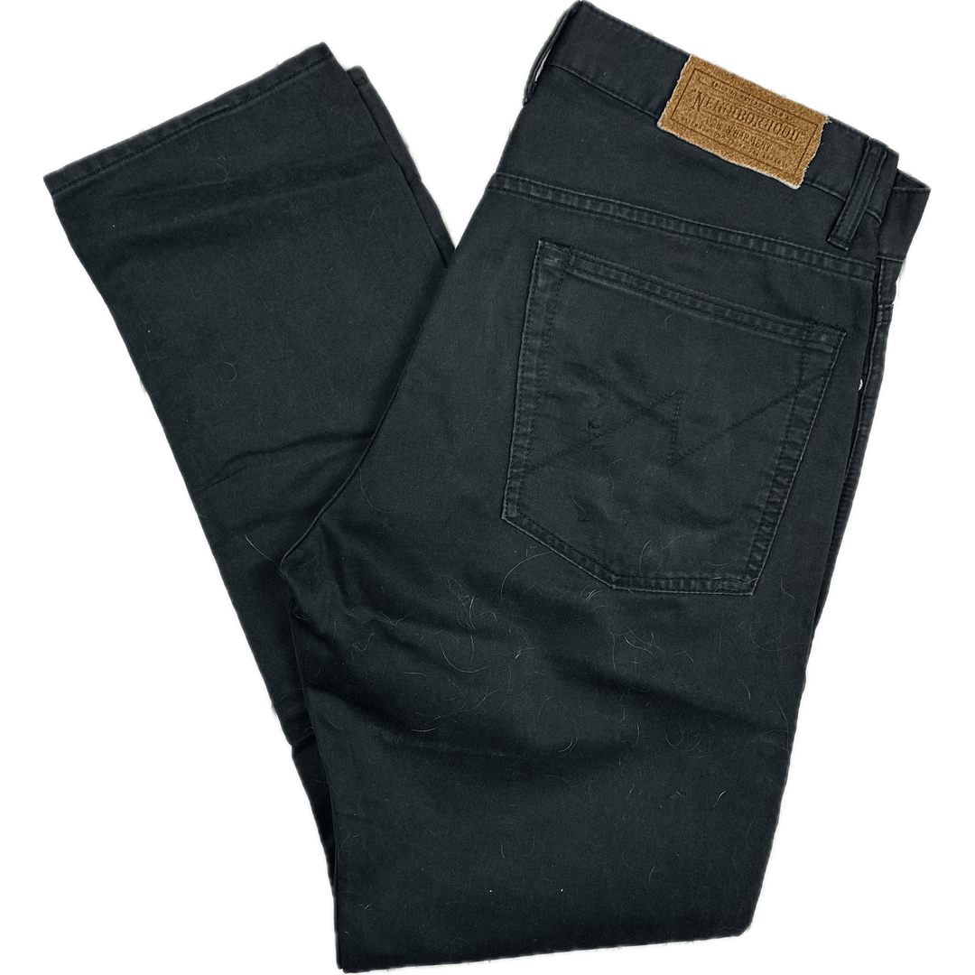 Neigborhood Japan Black 'Deep Narrow Pique' Jeans -Size 34 - Jean Pool