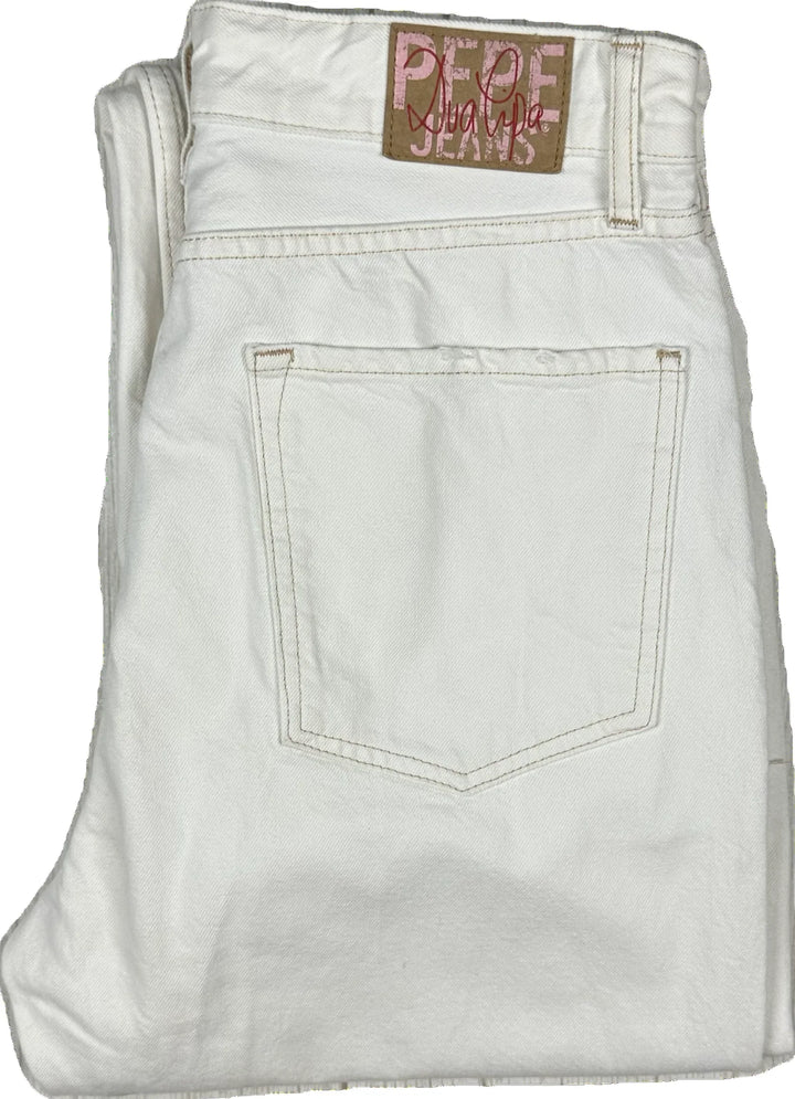 Pepe London X Dua Lipa Ladies Ecru Jeans- Size 30