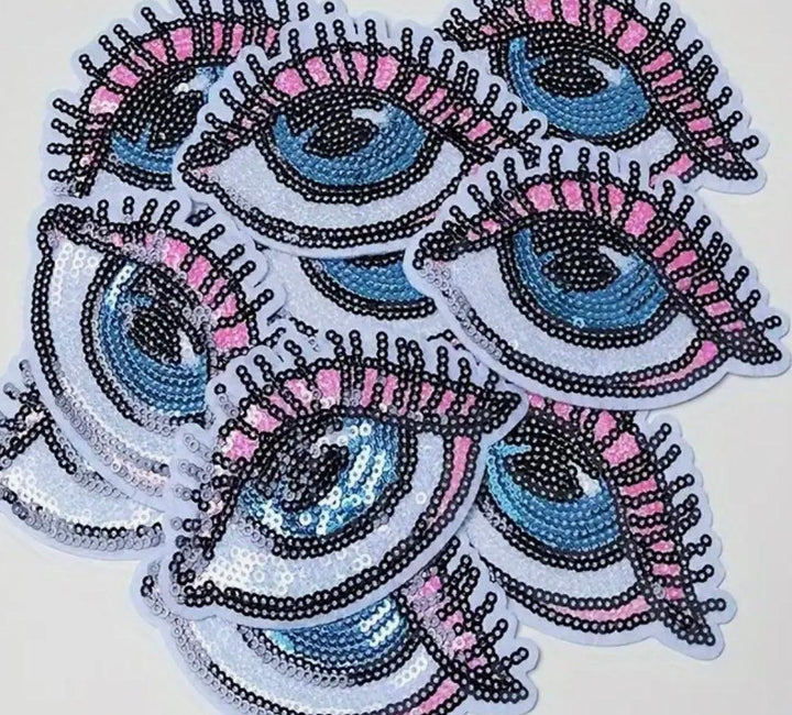 Blue Eye- Embroidered Sequin Patch - Jean Pool