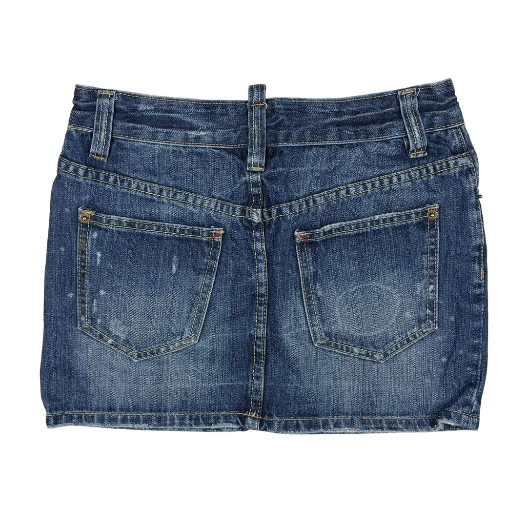 Dsquared2 Distressed Denim Mini Skirt - Size 28