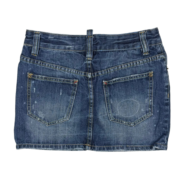 Dsquared2 Distressed Denim Mini Skirt - Size 28