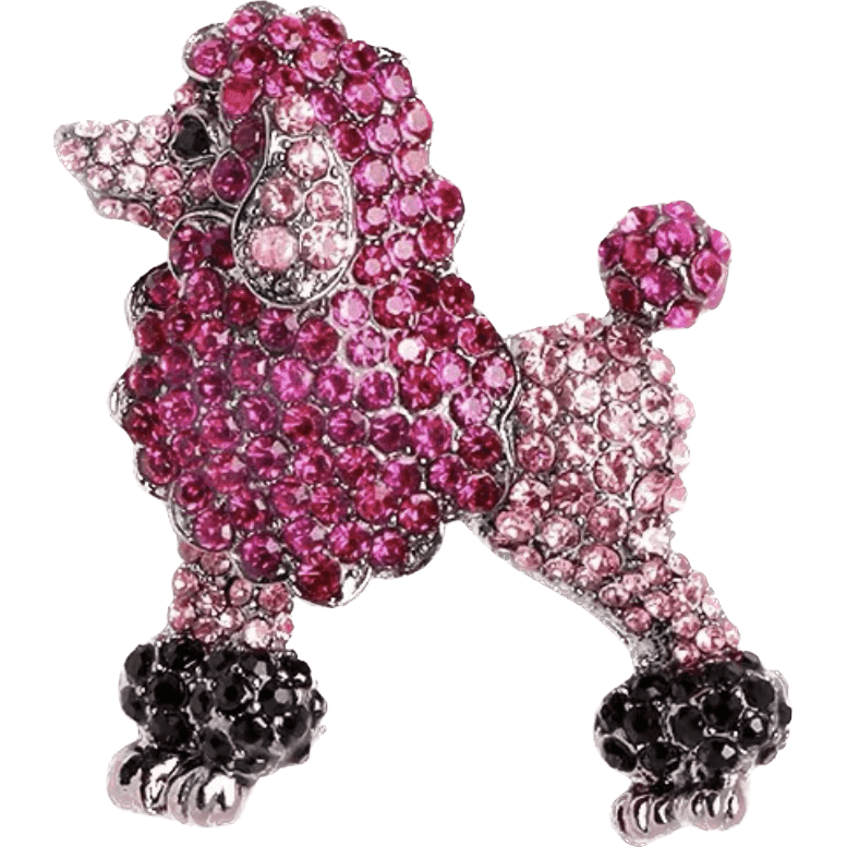 Jewelled pink Poodle Brooch - Jean Pool