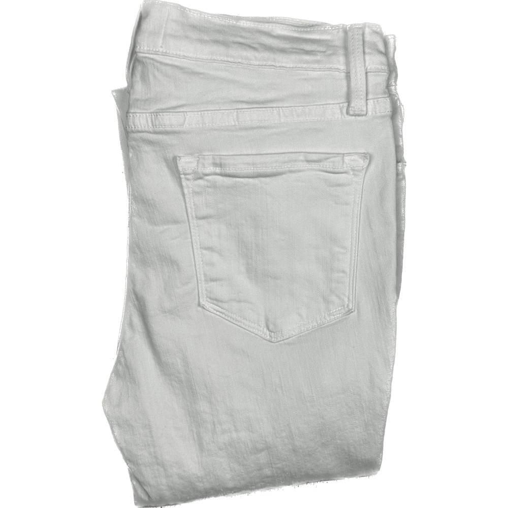 Frame Denim 'Le Skinny de Jeanne' White Busted Front Jeans -Size 29 - Jean Pool