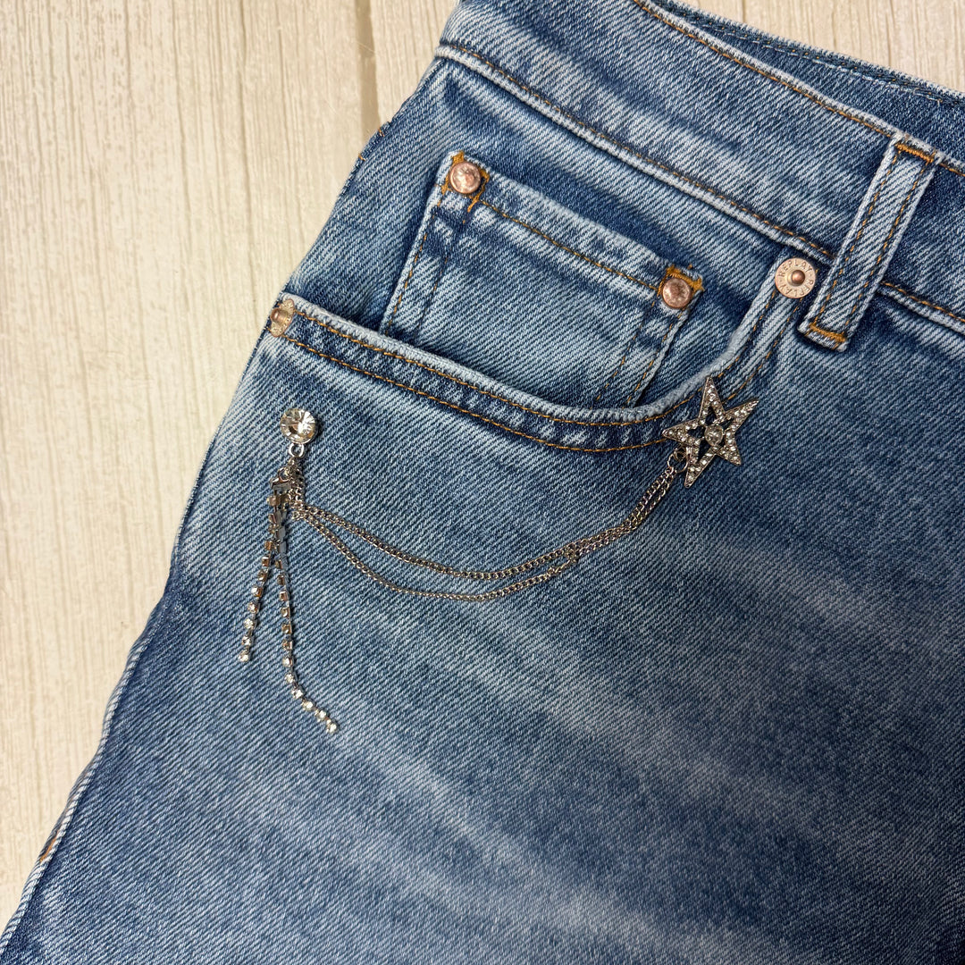 NWT - Replay Italy 'Laelj' Wide Leg High Waist Rose Label Jeans - Size 26/30