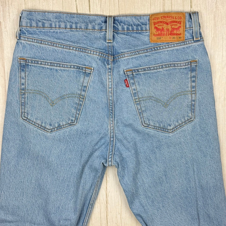 Levis 516 Straight Leg Denim Jeans - Size 33/30