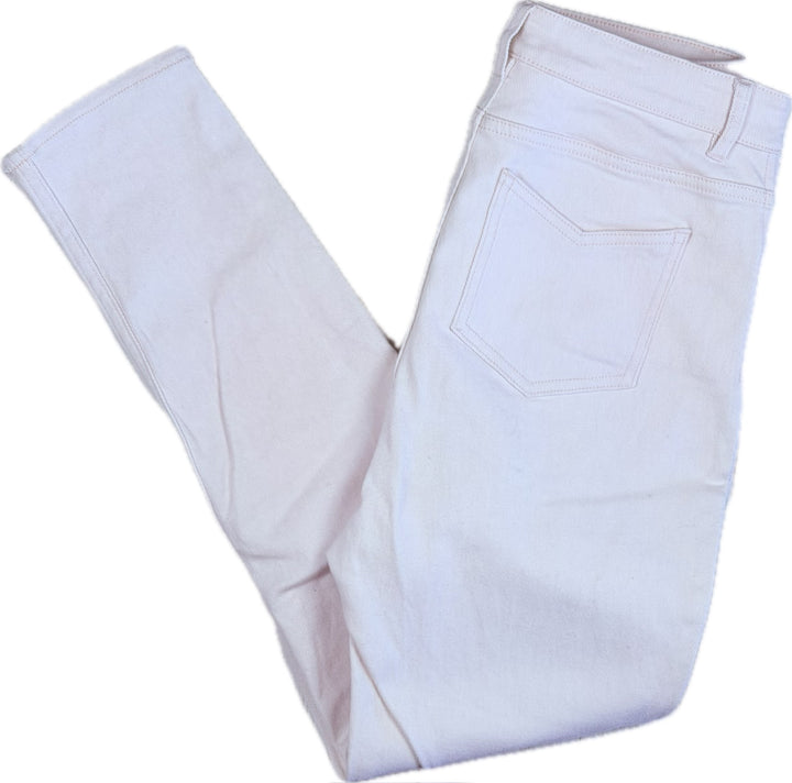 Acler Exposed Button Ivory High Rise Jeans -Size 12