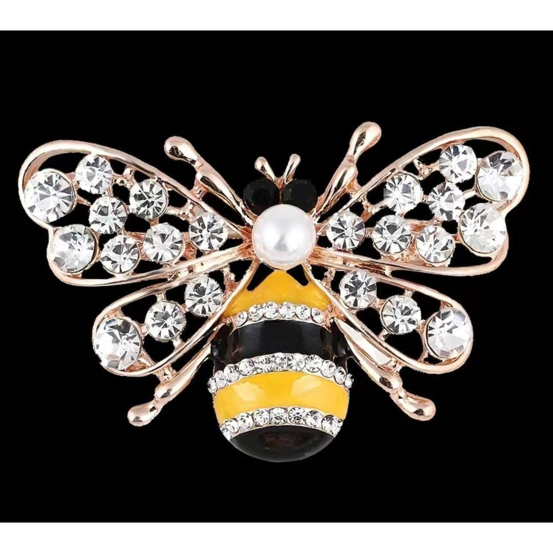 Jewelled & Enamel Bee Brooch - Jean Pool