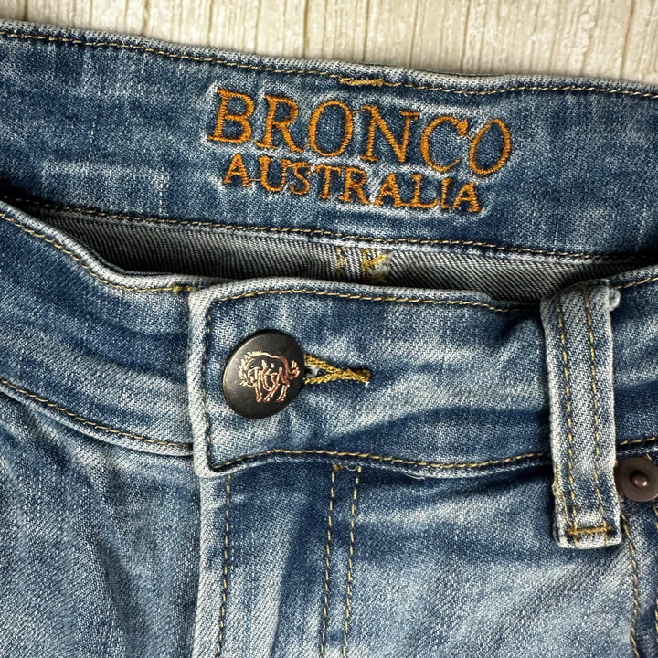 Bronco Australia Mens Slim Straight Jeans- Size 34/38 - Jean Pool