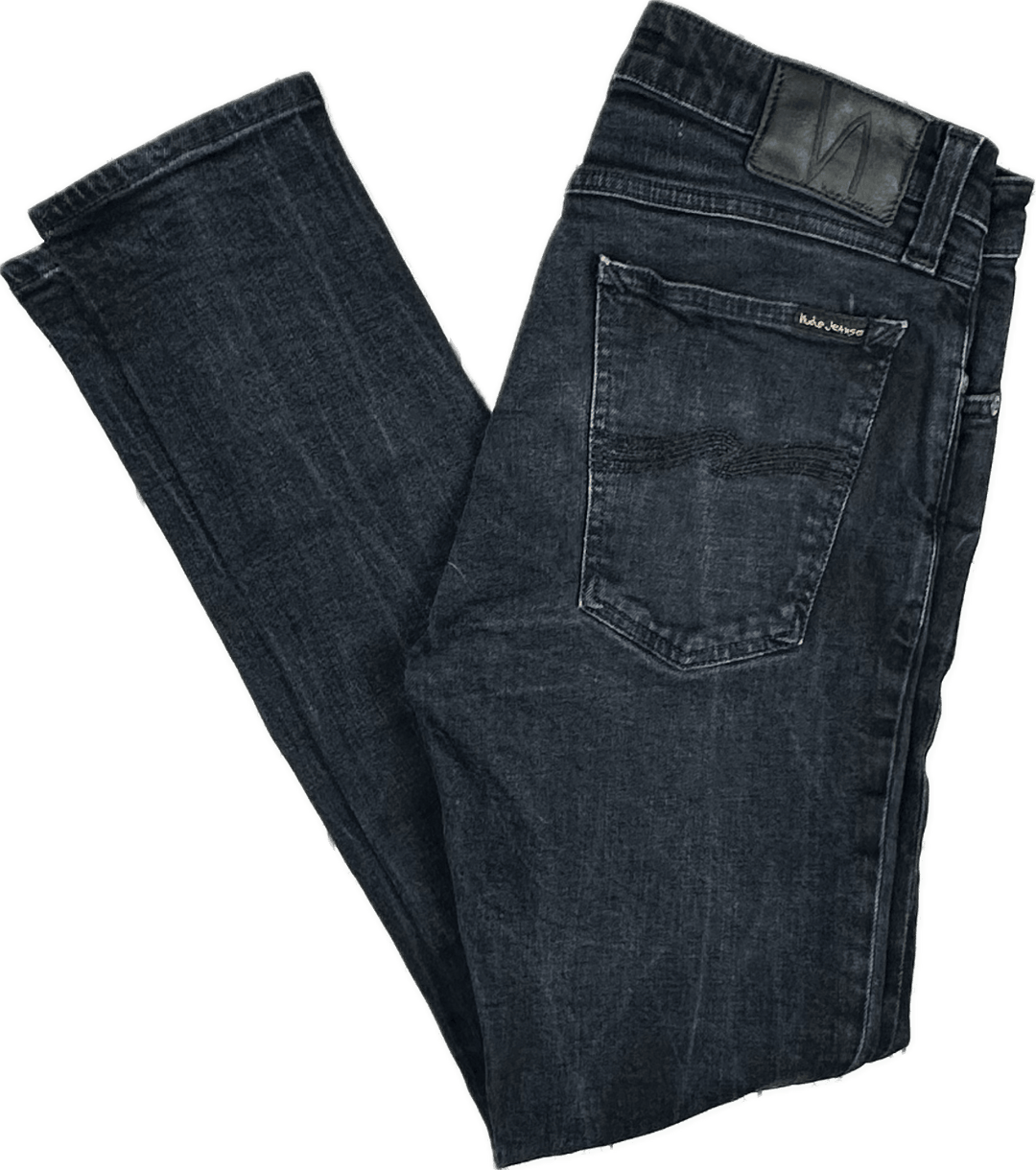 Nudie 'Skinny Lin' Black Black Wash Denim Jeans- Size 31/32 - Jean Pool