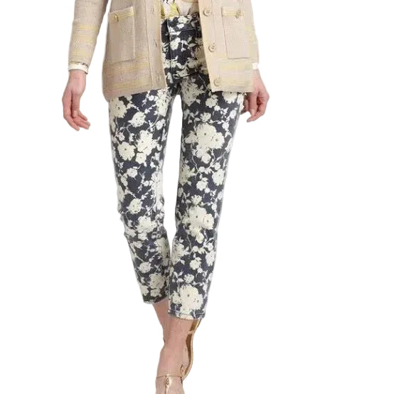 Tory Burch  Ladies 'Alexa Cropped Skinny' Floral Print Jeans- Size 28