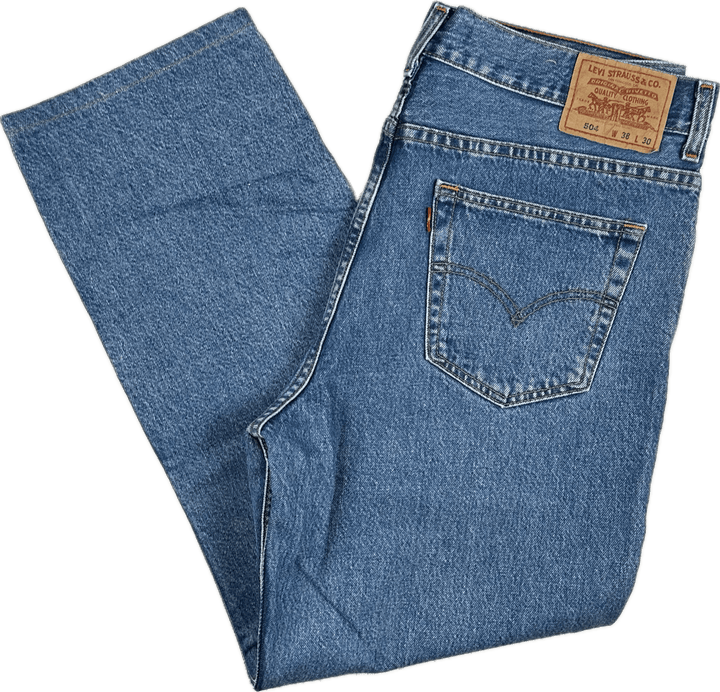 Levis Classic 504 Mens Regular Straight Jeans - Size 38