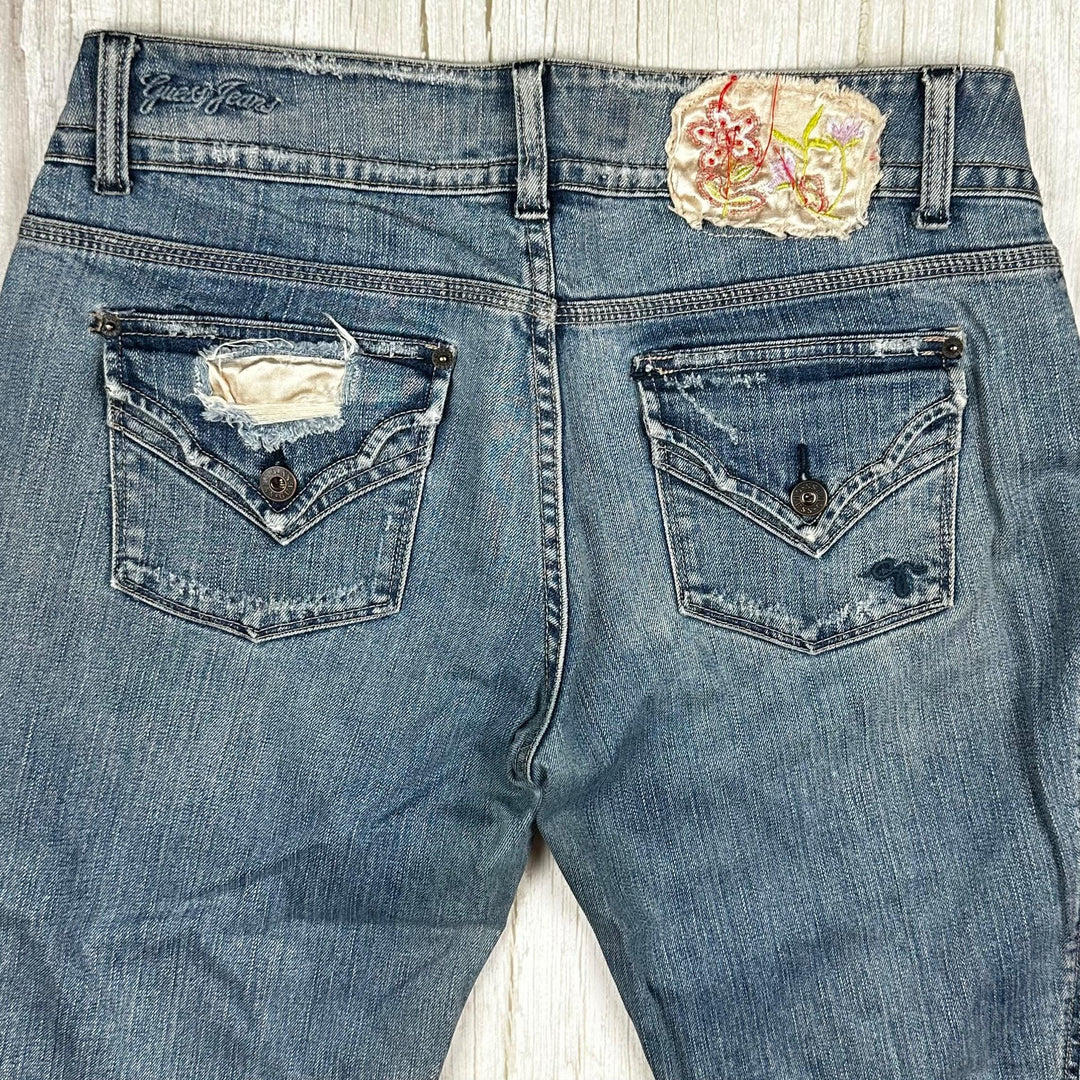 Guess Ladies Low Rise Wide Flare Jeans- Size 32 or 14AU