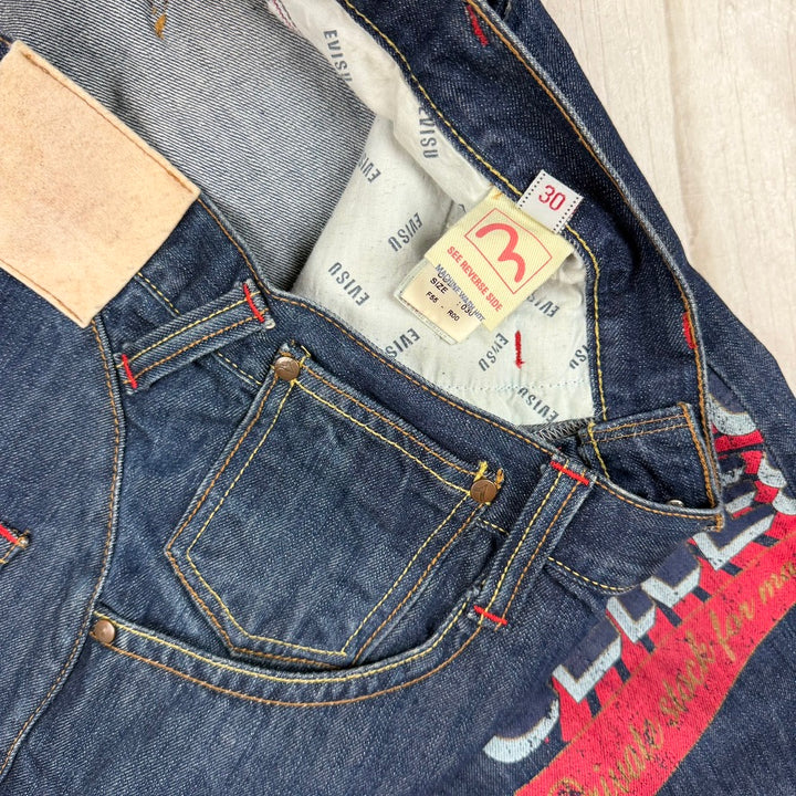 Evisu Japan  Evisu  Genes Cinch Back Logo Jeans - Size 30