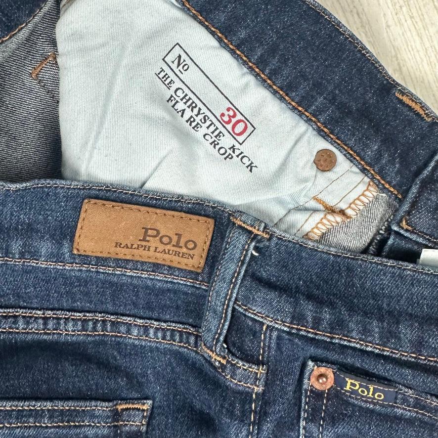 Polo Ralph Lauren Embroidered 'Chrystie' Kick Flare Crop Jeans - Size 30