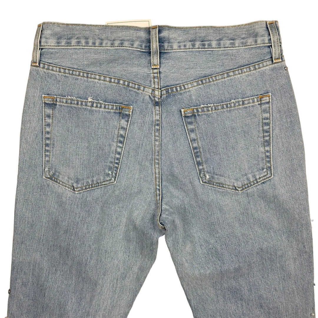 NWT - Jonathan Simkhai - Stunning Crystal & Pearl Trim Jeans  -Size 27