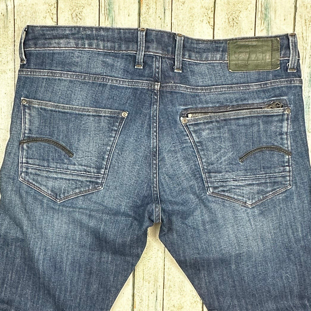G Star RAW 'Attacc Straight' Distressed Jeans -Size 38/34 - Jean Pool