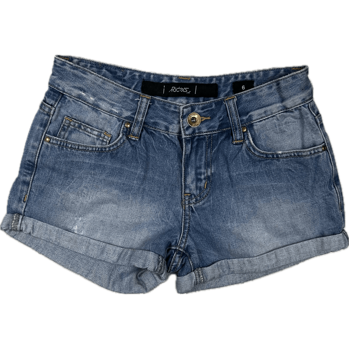 Lee Riders Light Wash Denim Cuffed Shorts - Size 6 - Jean Pool