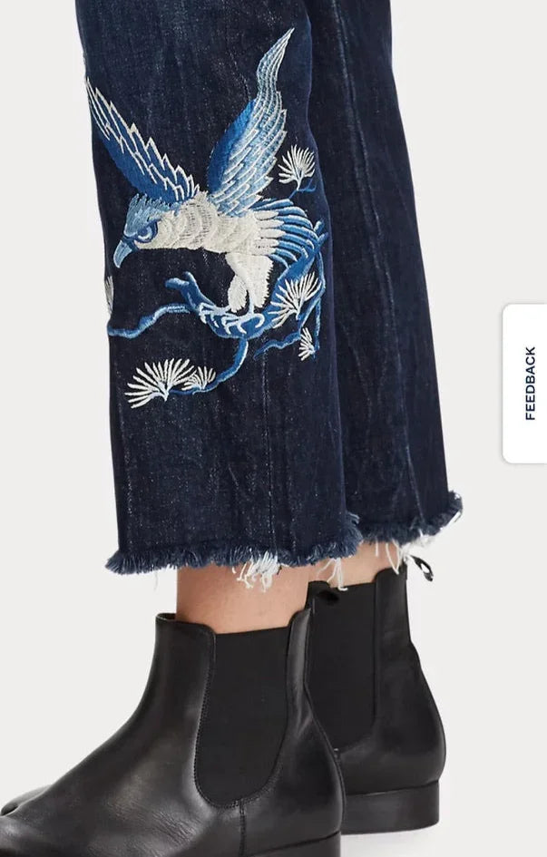 Polo Ralph Lauren Embroidered 'Chrystie' Kick Flare Crop Jeans - Size 30