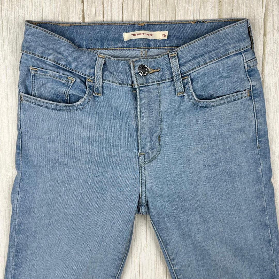 Levis 710 Super Skinny Mid Rise Denim Jeans - Size 26 - Jean Pool