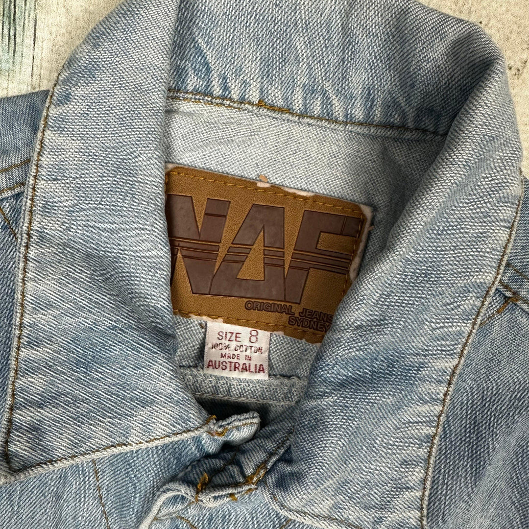 NAF Jeans Vintage Aussie Made 1980's Sleeveless Jacket - Jean Pool