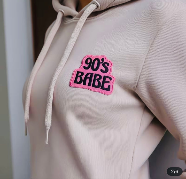 90's Babe-  Embroidered Iron On Patch
