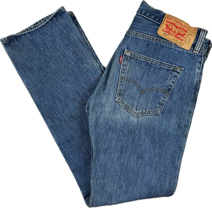 Levis 501 Mens Button Fly Denim Jeans - Size 31/32