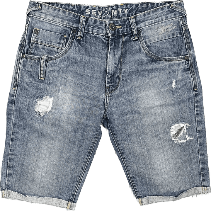 Pepe London 73 Ladies Distressed Denim Shorts- Size 32 - Jean Pool