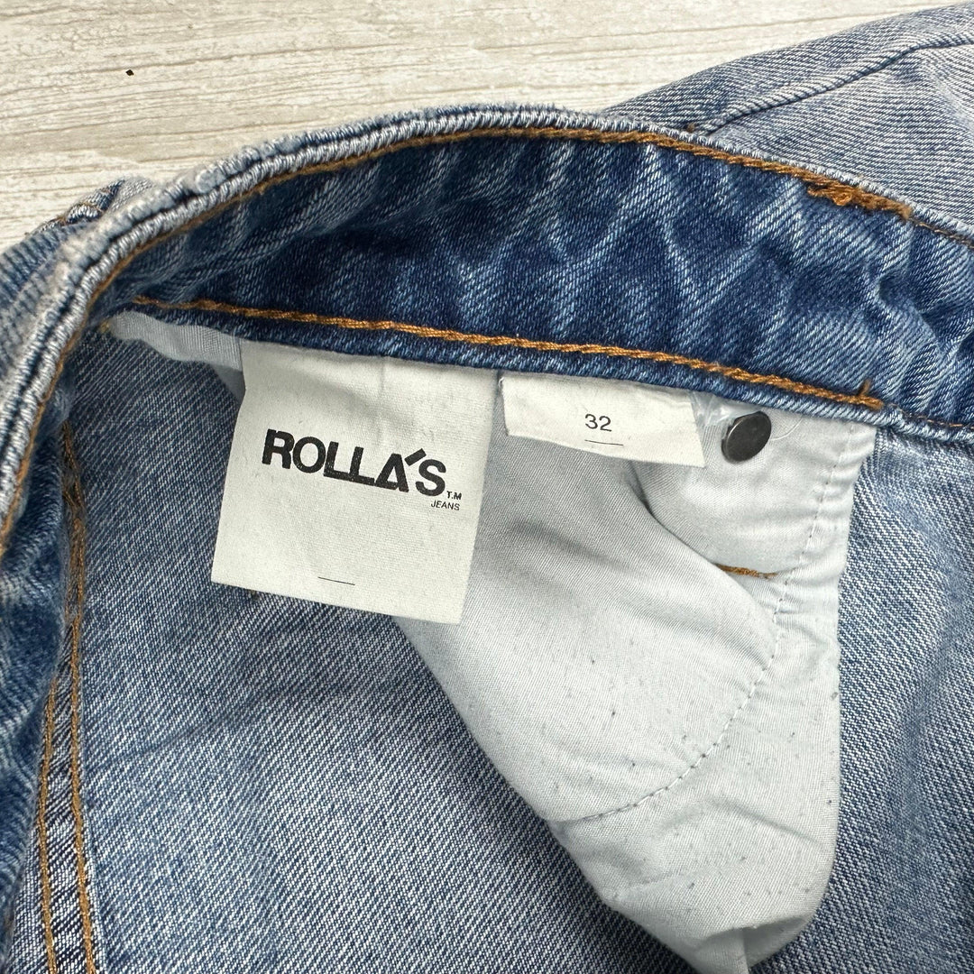 ROLLAS Mens 'Lazy Boy' Loose Fit Crop Jeans - Size 32" - Jean Pool