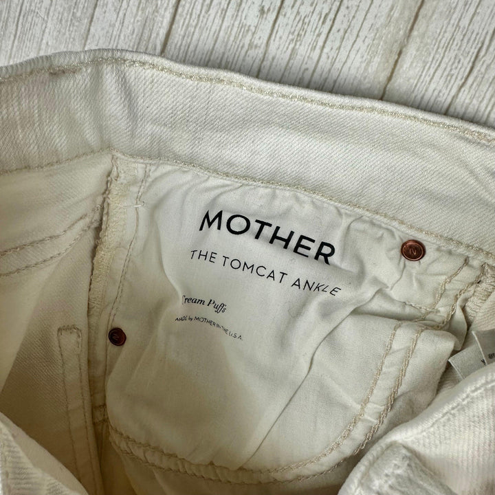 Mother 'The Tomcat Ankle' in Cream Puffs Jeans - Size 26