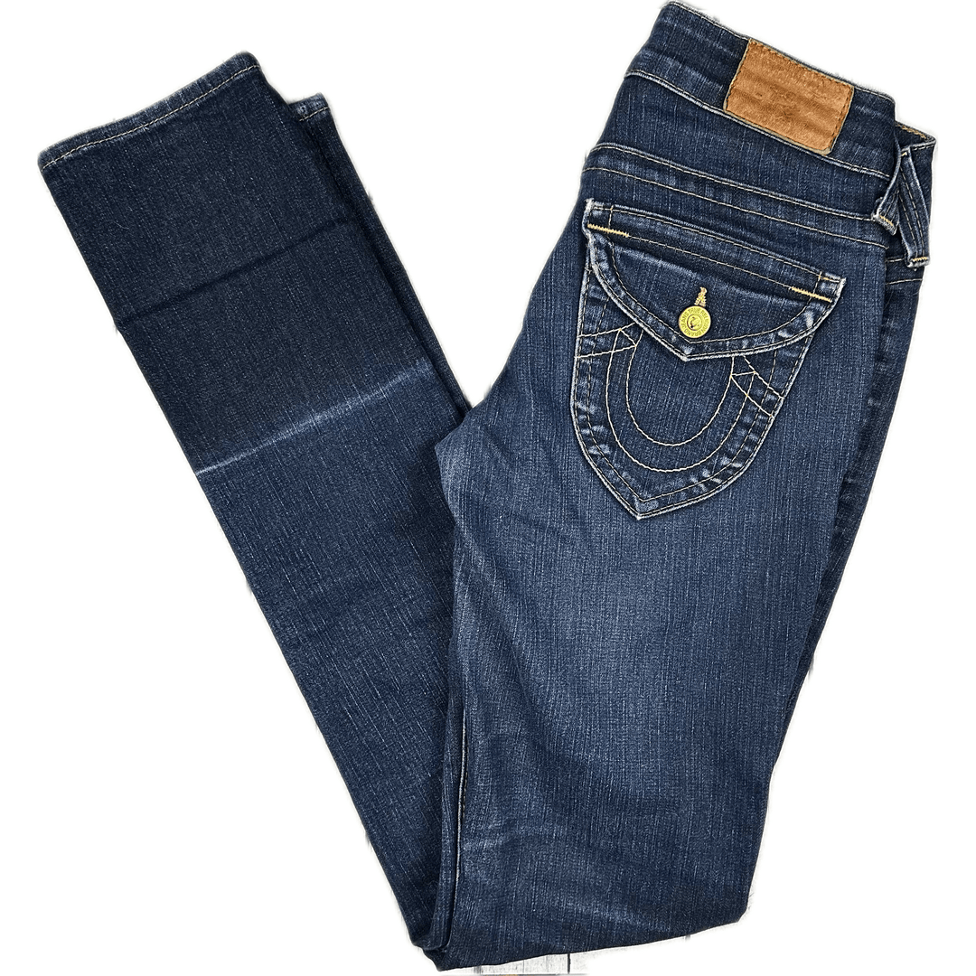 True Religion USA Made Low Rise Slim Fit Jeans- Size 27 X-Long - Jean Pool
