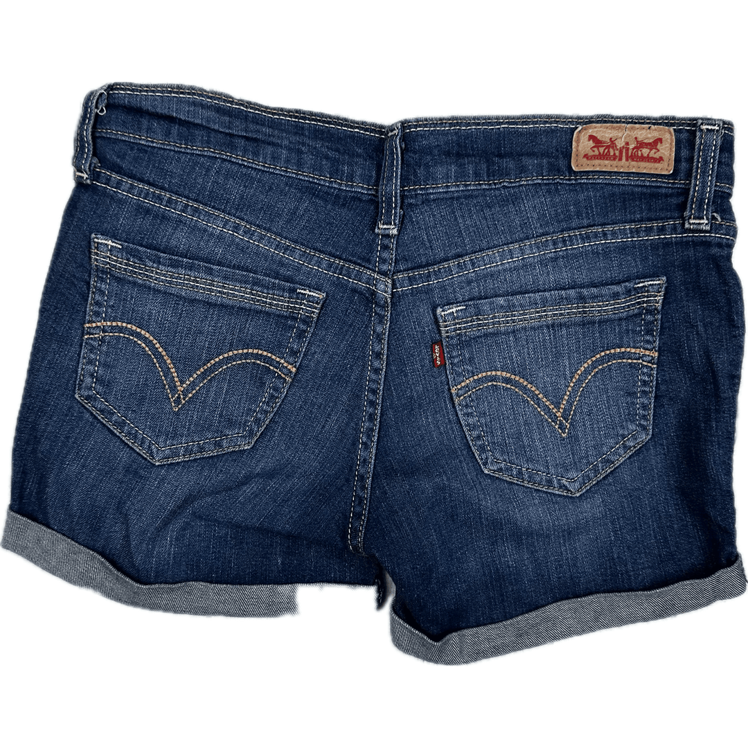 Levis Ladies Low Rise Stretch Denim Shorts Size 26 Jean Pool