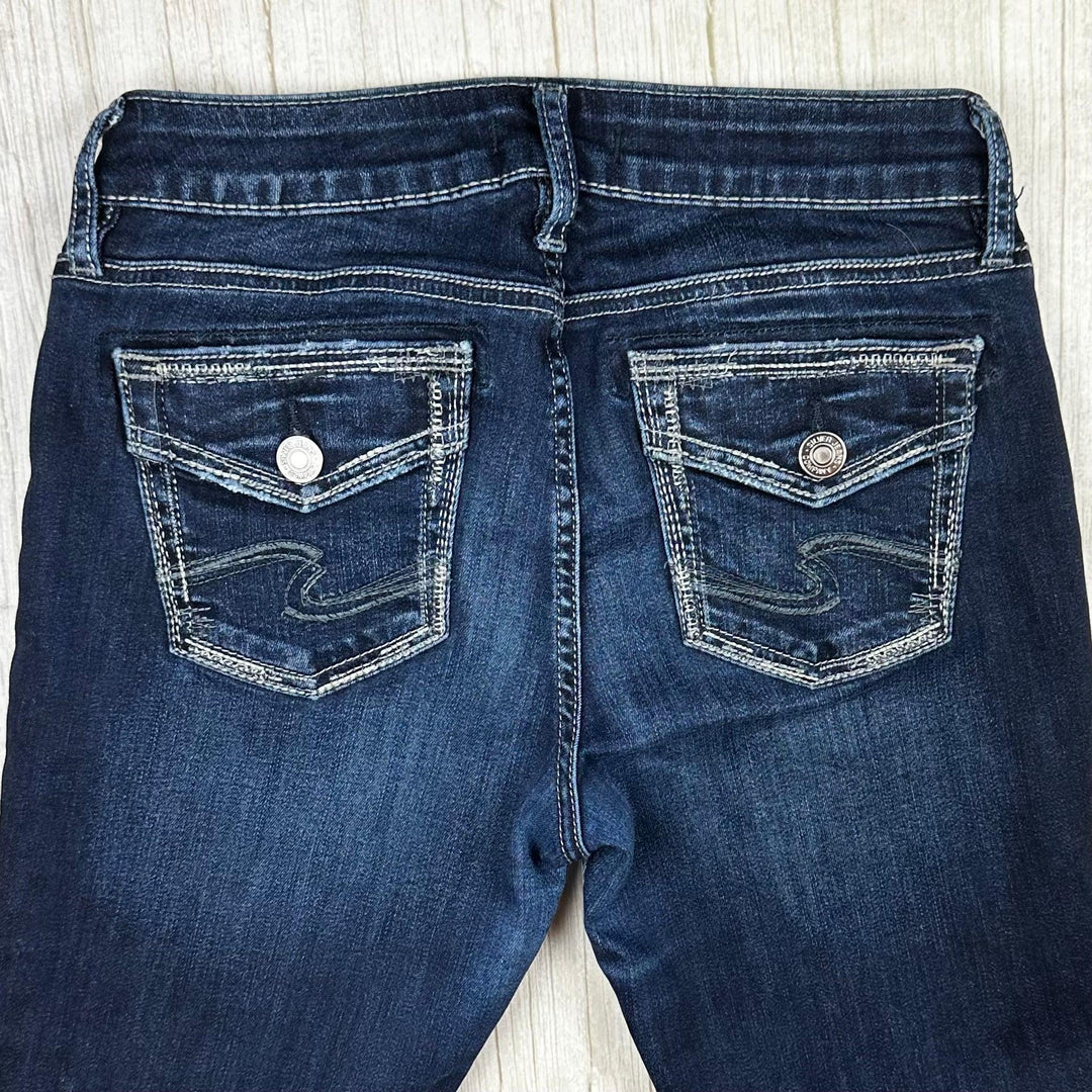 Silver Jeans 'Elyse Skinny' Mid Rise Distress Jeans- Size 26