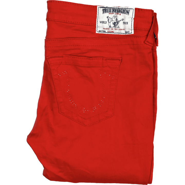 True Religion USA Made 'Legging' Red Skinny Jeans- Size 31 - Jean Pool