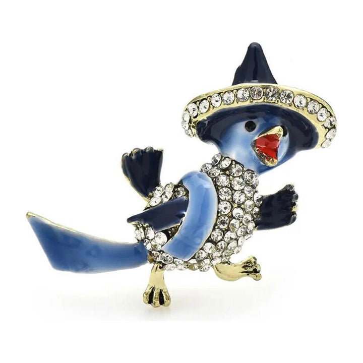 Pedro the Parrot Jewelled & Enamel Brooch - Jean Pool