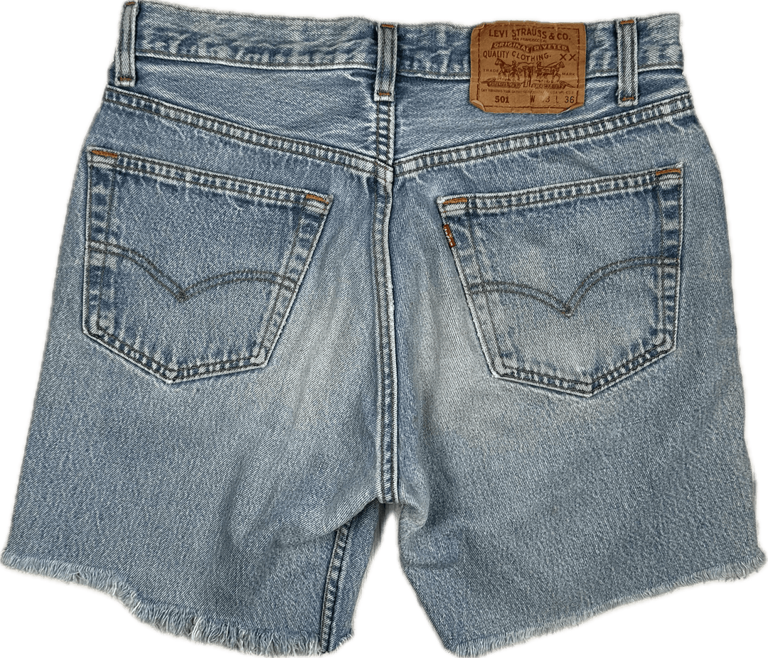 Levis 501 Distressed Denim Cut Off Shorts Size 28 Jean Pool