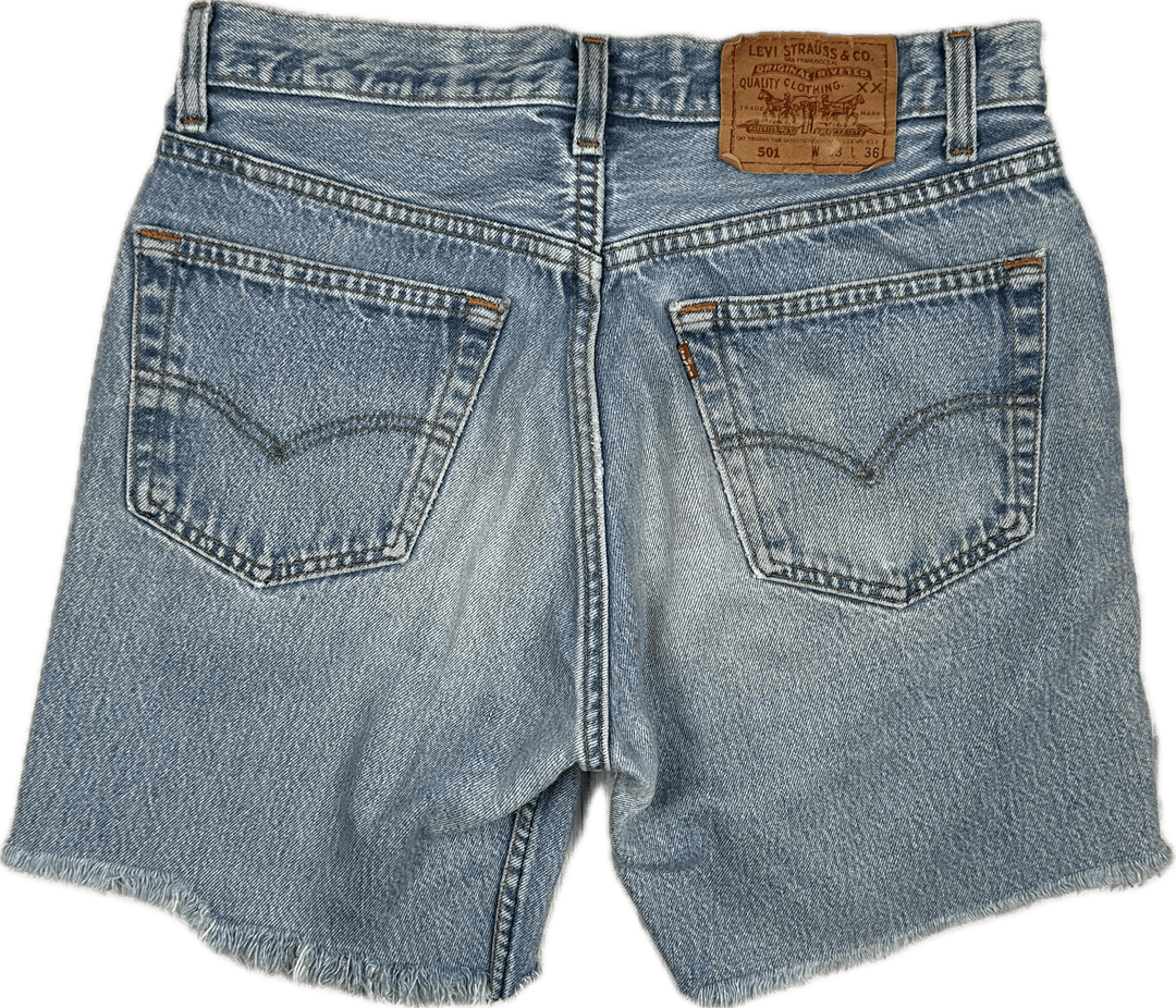 Levis 501 Distressed Denim Cut Off Shorts - Size 28