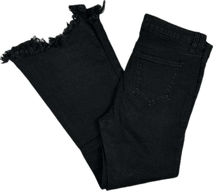 Jamie Stone Black Mid Rise Raw Hem Jeans- Size 28