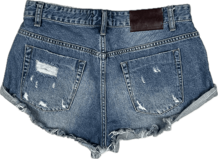 One Teaspoon 'Bandits' Distressed Denim Shorts  - Size 27"